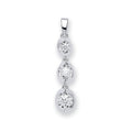 9ct White Gold 0.23ct Diamond Trilogy Drop Pendant