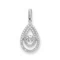 9ct White Gold 0.38ct Dancing Diamond Drop Pendant