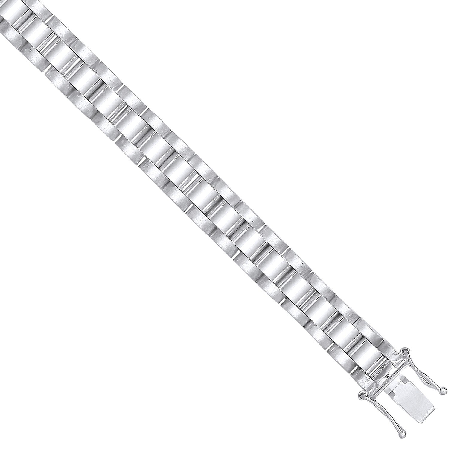 Sterling Silver 8mm Fancy Link Ladies Bracelet