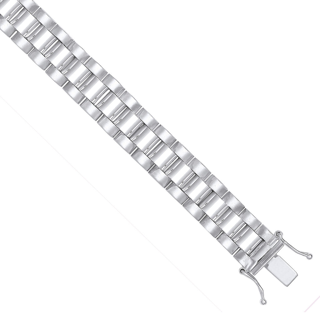 Sterling Silver 10mm Fancy Link Gents Bracelet