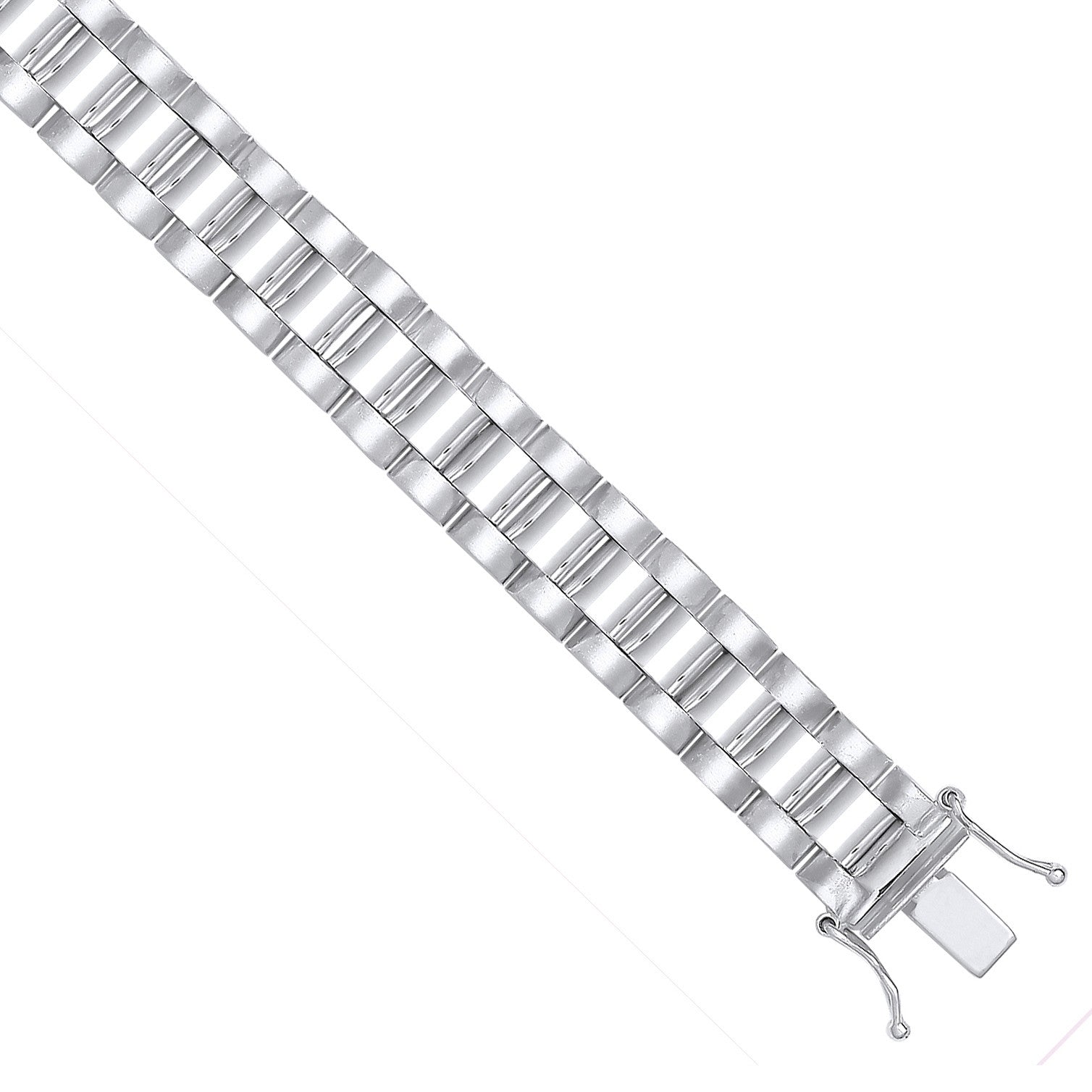 Sterling Silver 10mm Fancy Link Gents Bracelet