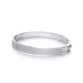 Micro Pave' Multi Row Cubic Zirconia Sterling Silver Bangle