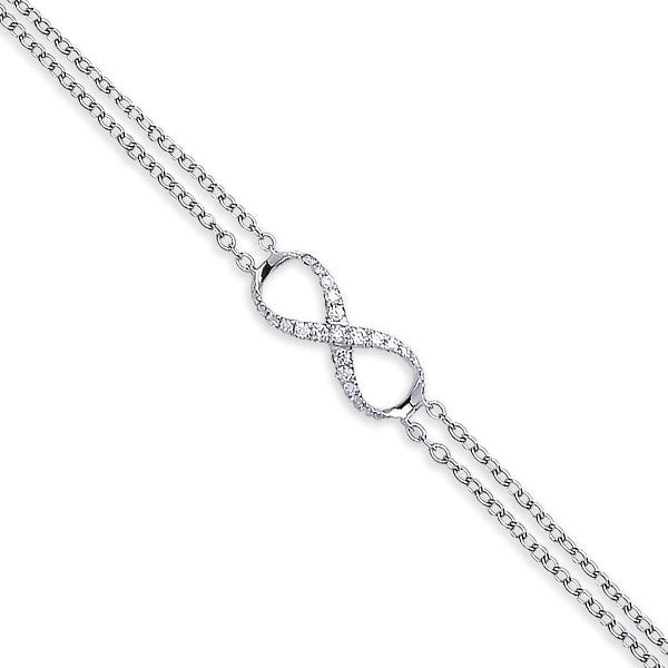 9ct White Gold 0.15ct Diamond Bracelet