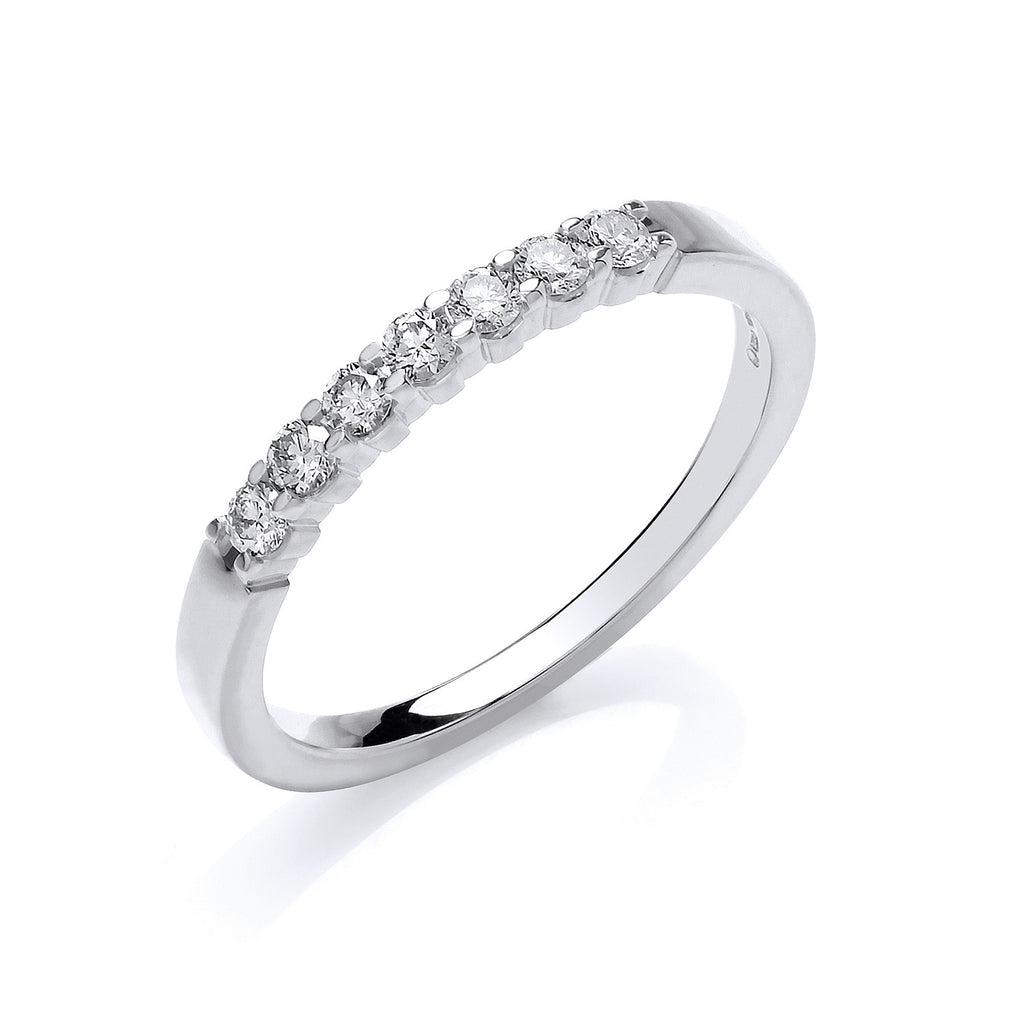 9ct White Gold 0.25ct Diamond Half Eternity Ring