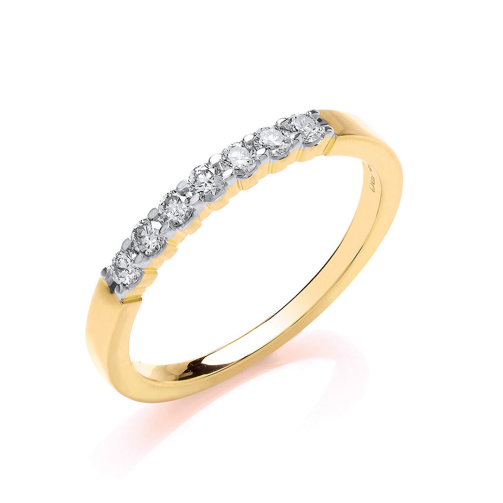 9ct Yellow Gold 0.25ct Diamond Half Eternity Ring