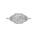 18ct White Gold 0.50ct Square Halo Ring