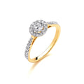 18ct Yellow Gold Halo Style 0.50ctw Diamond Ring