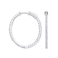 18ct White Gold 1.27ctw Diamond set Inside & Outside Oval Hoops