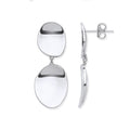 Sterling Silver Shiny Disc Design Drop Earrings