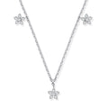 9ct White Gold 0.27ctw 7 Florets Pendant (18in/45cm) Chain