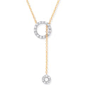 9ct Yellow Gold 0.09ctw Tassel Through Circle of Life Pendant (18in/45cm) Chain