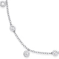 18ct White Gold 0.33ctw Rub Over Set Diamond (18in/45cm) Chain