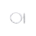 9ct White Gold Round 0.08ctw Diamond Hoops