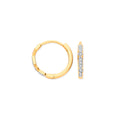 9ct Yellow Gold Round 0.08ctw Diamond Hoops