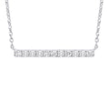 9ct White Gold 0.20ct Diamond Bar Necklace (Chain 17")