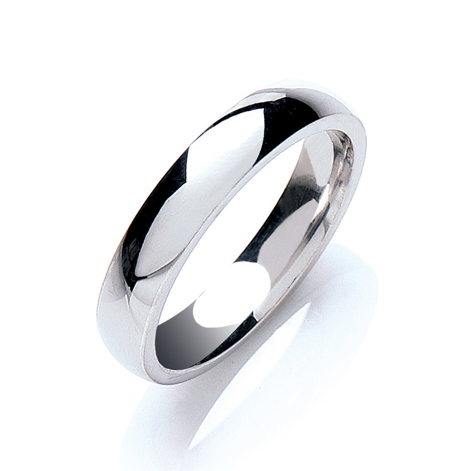 Sterling Silver 4mm Court Shape Plain Band