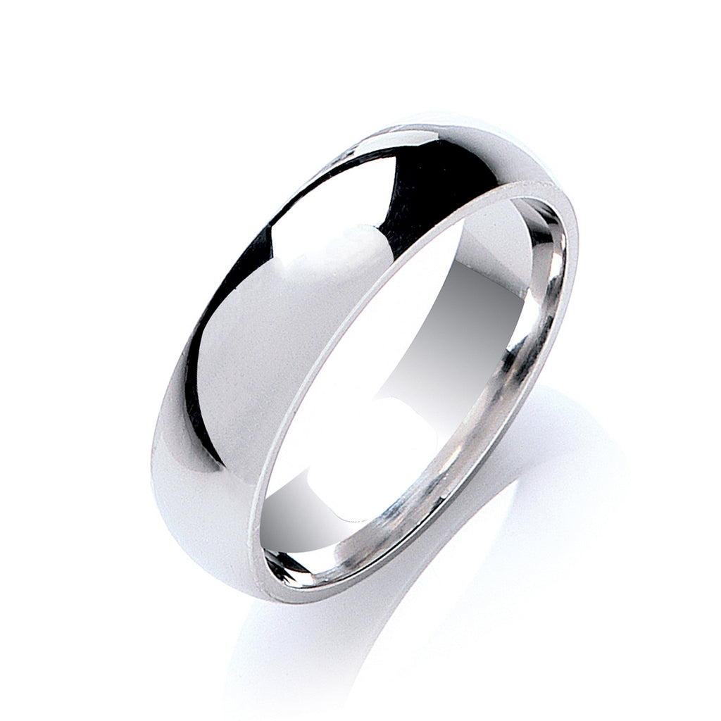 Sterling Silver 5mm Court Shape Plain Band