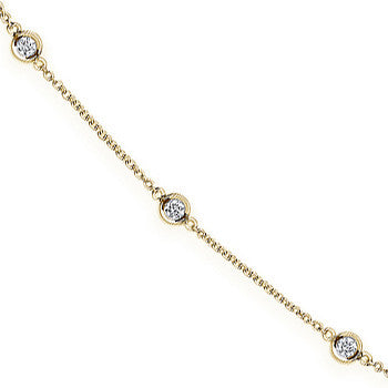 18ct Yellow Gold 2.00ct Diamond by the yard Necklace (36in/91cm) Chain
